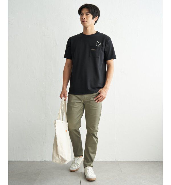 ikka「冷感ポンチメガネ刺繍ポケT」|Tシャツ・カットソー|