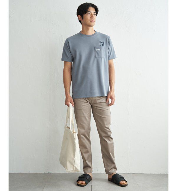 ikka「冷感ポンチメガネ刺繍ポケT」|Tシャツ・カットソー|