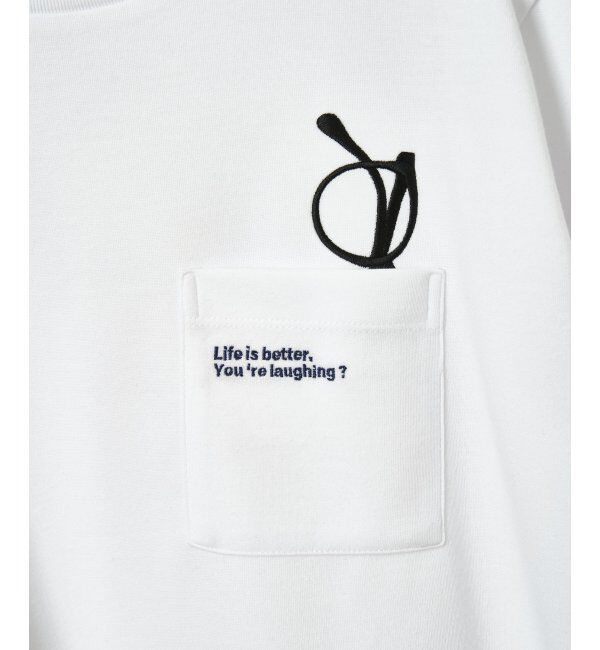 ikka「冷感ポンチメガネ刺繍ポケT」|Tシャツ・カットソー|