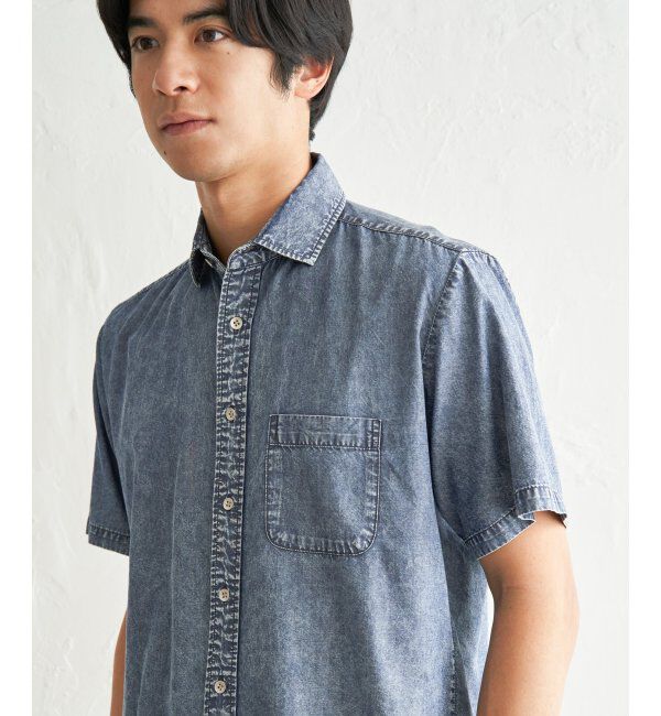 ikka「インディゴレイカンスイスカラーシャツ」|シャツ・ブラウス|
