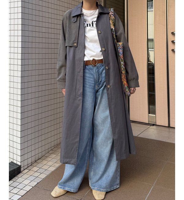 Lbc with Life「デニム切り替えステンカラーコート」|その他|