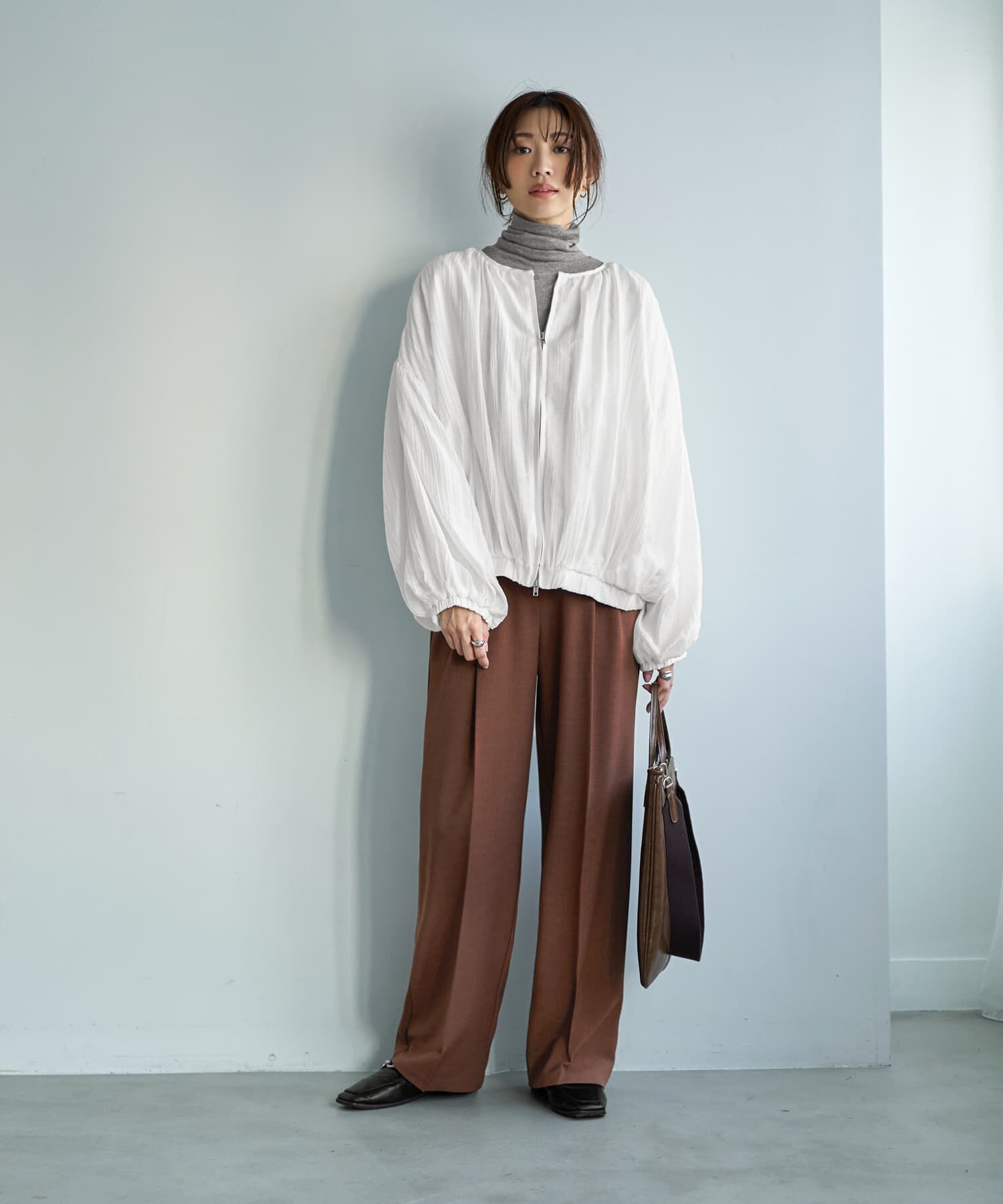 STYLE DELI「便利な楊柳ブラウスブルゾン」|カーディガン|