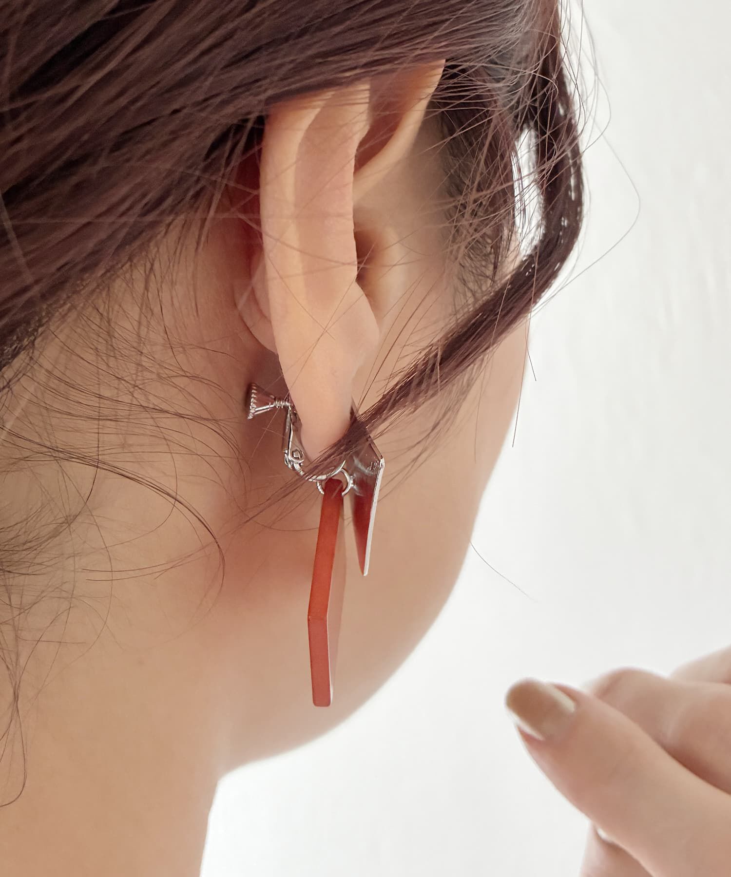 STYLE DELI「ひし型WプレートMIXイヤリング／SV」|イヤリング|