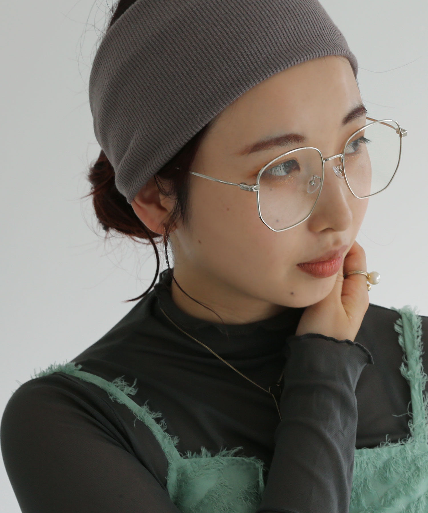 colleca la「メタルフレーム 大きめレンズめがね/伊達メガネ」|メガネ|