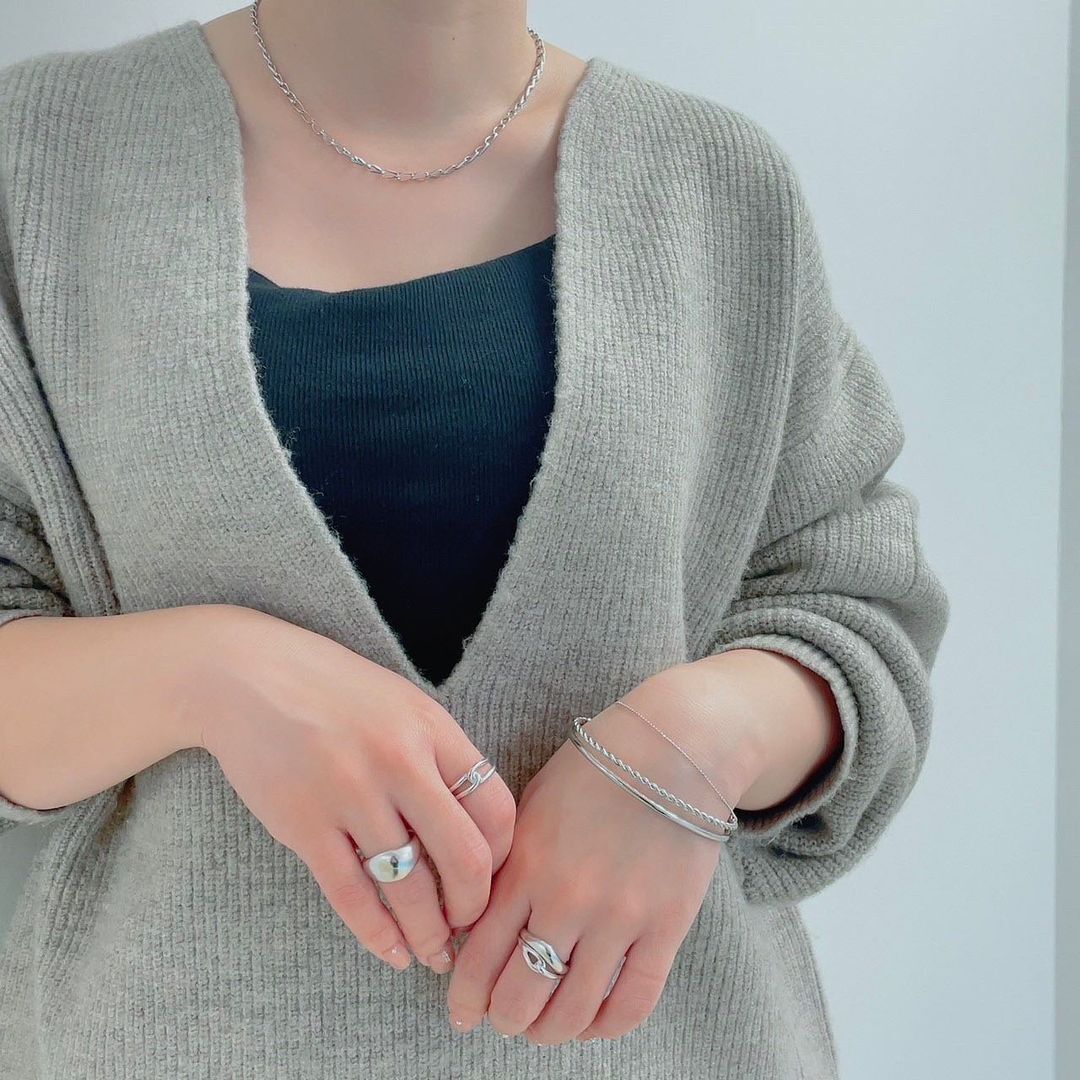 NOIR DE POUPEE「silver925 ミドルボリューム カーブリング (ニッケルフリー)」|リング|