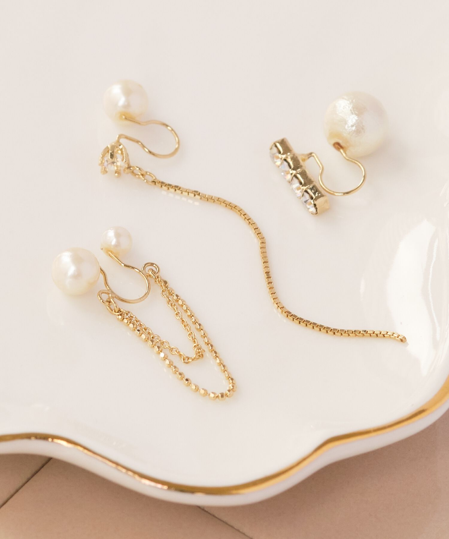 Phoebe「2wayベーシックパールエレガントイヤリング　ゴールド　結婚式/セレモニー/入学式/卒業式/式典」|イヤリング|