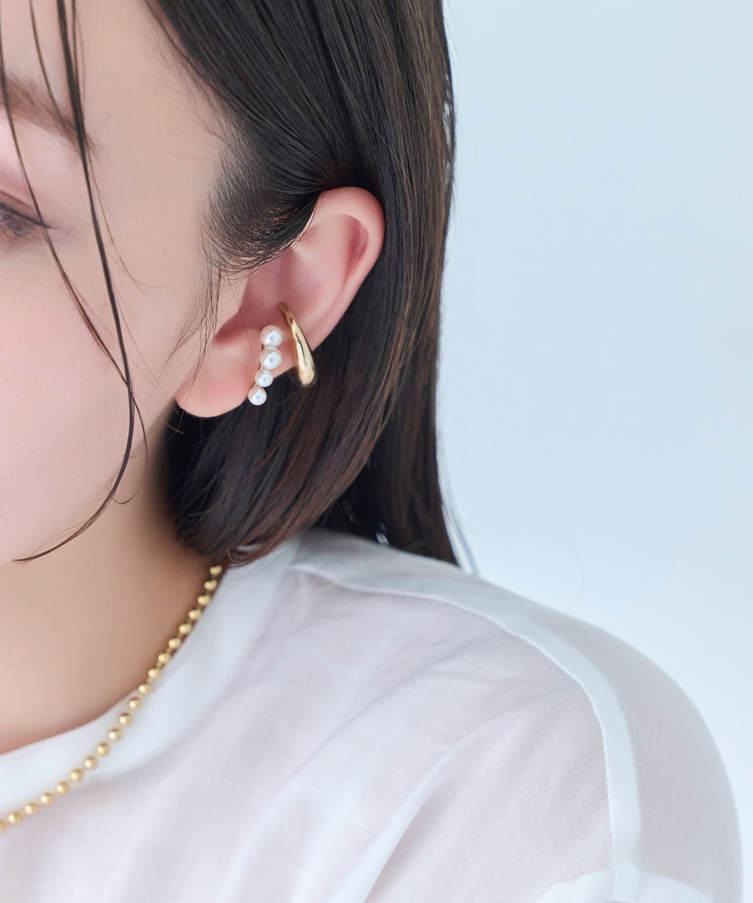 Phoebe「【シリーズ累計販売10000点突破！】ドレッシングパールイヤーカフ　ゴールド」|イヤーカフ|