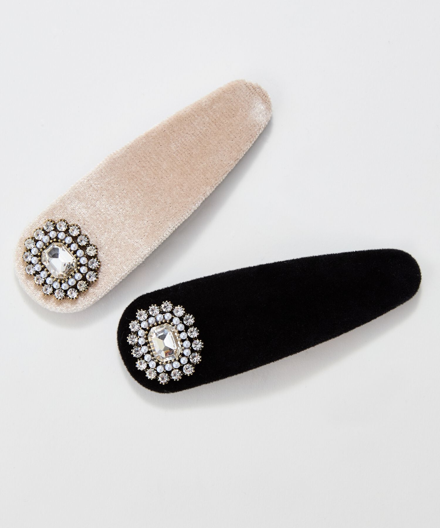  「【生産終了】クラッシービジューヘアピン　ブラック/ベロア　結婚式 入学式 卒業式」|ヘアバンド|