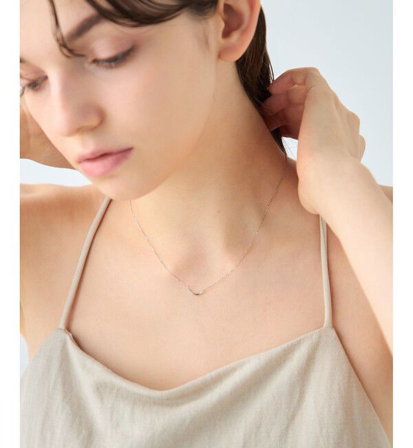 ete「[レイヤード] K10WG クレセントムーン ネックレス」|ネックレス|