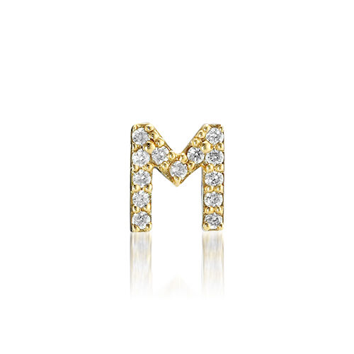 STAR JEWELRY「TINY STUDS INITIAL (M)」|ピアス|イエローゴールド