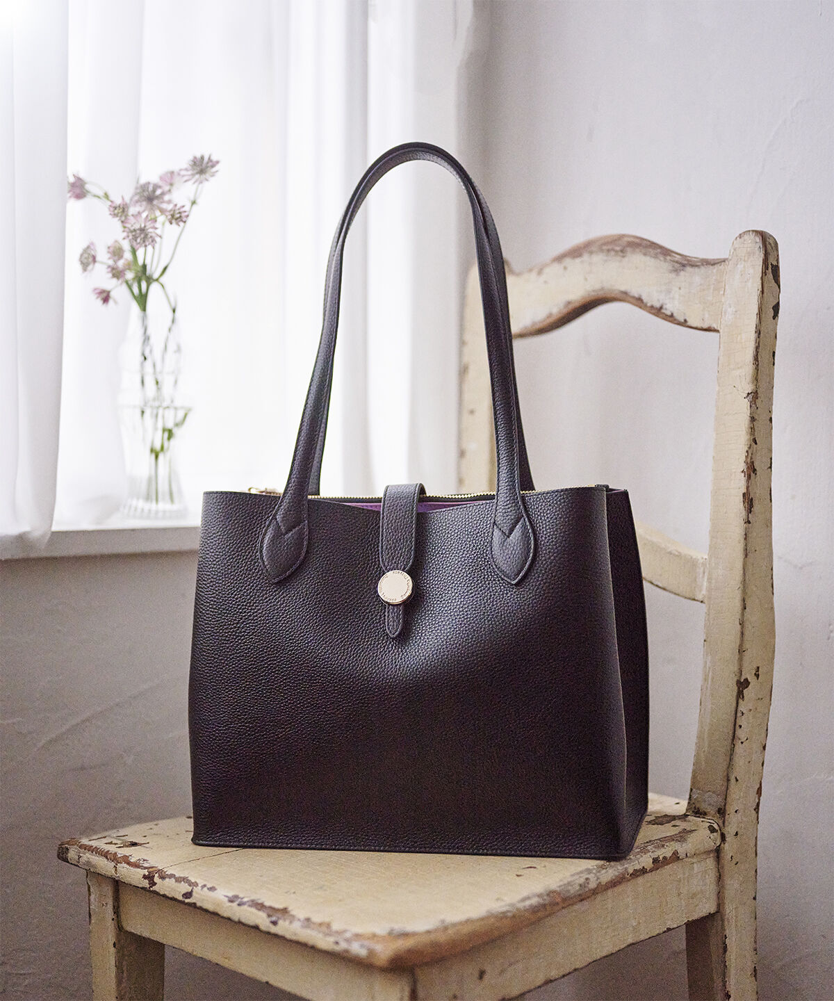 Samantha Thavasa「サークルモチーフスクエアレザートートバッグ 大サイズ」|トートバッグ|