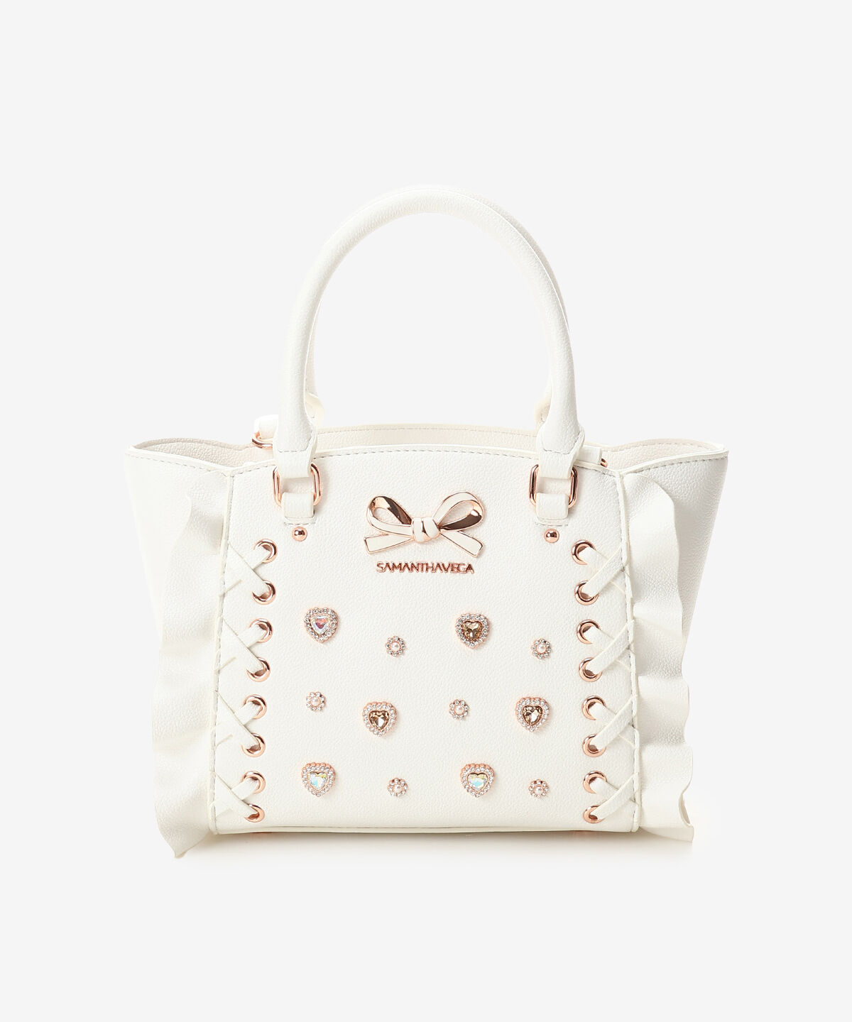 Samantha Vega「レースアップハートビジューフラッタ―(ミニ)」|ショルダー・メッセンジャー|