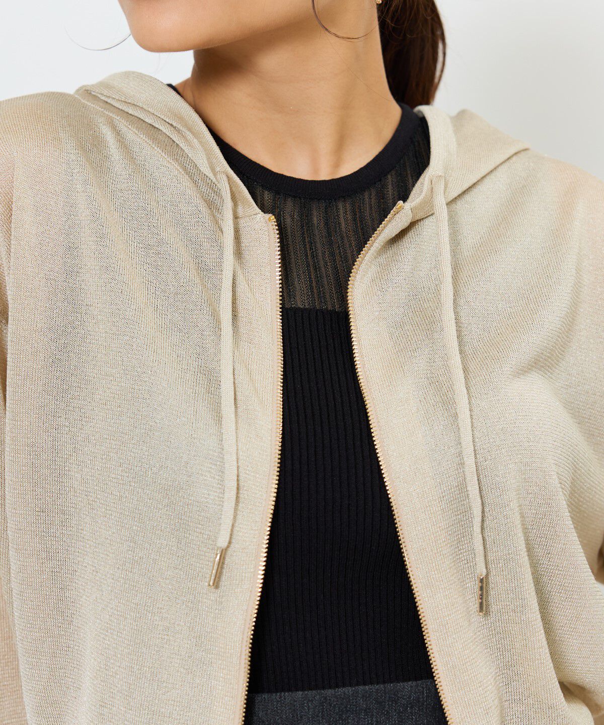 アンドクチュール「コンパクトシアーフーディー」|パーカー|