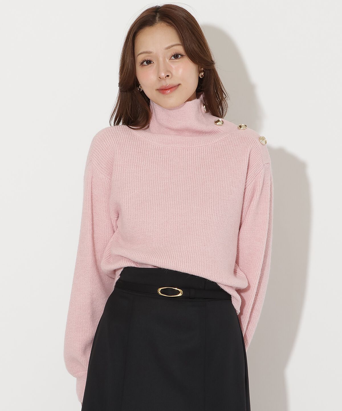 アンドクチュール「ショルダーボタンマルチウェイニットプルオーバー」|ニット・セーター|