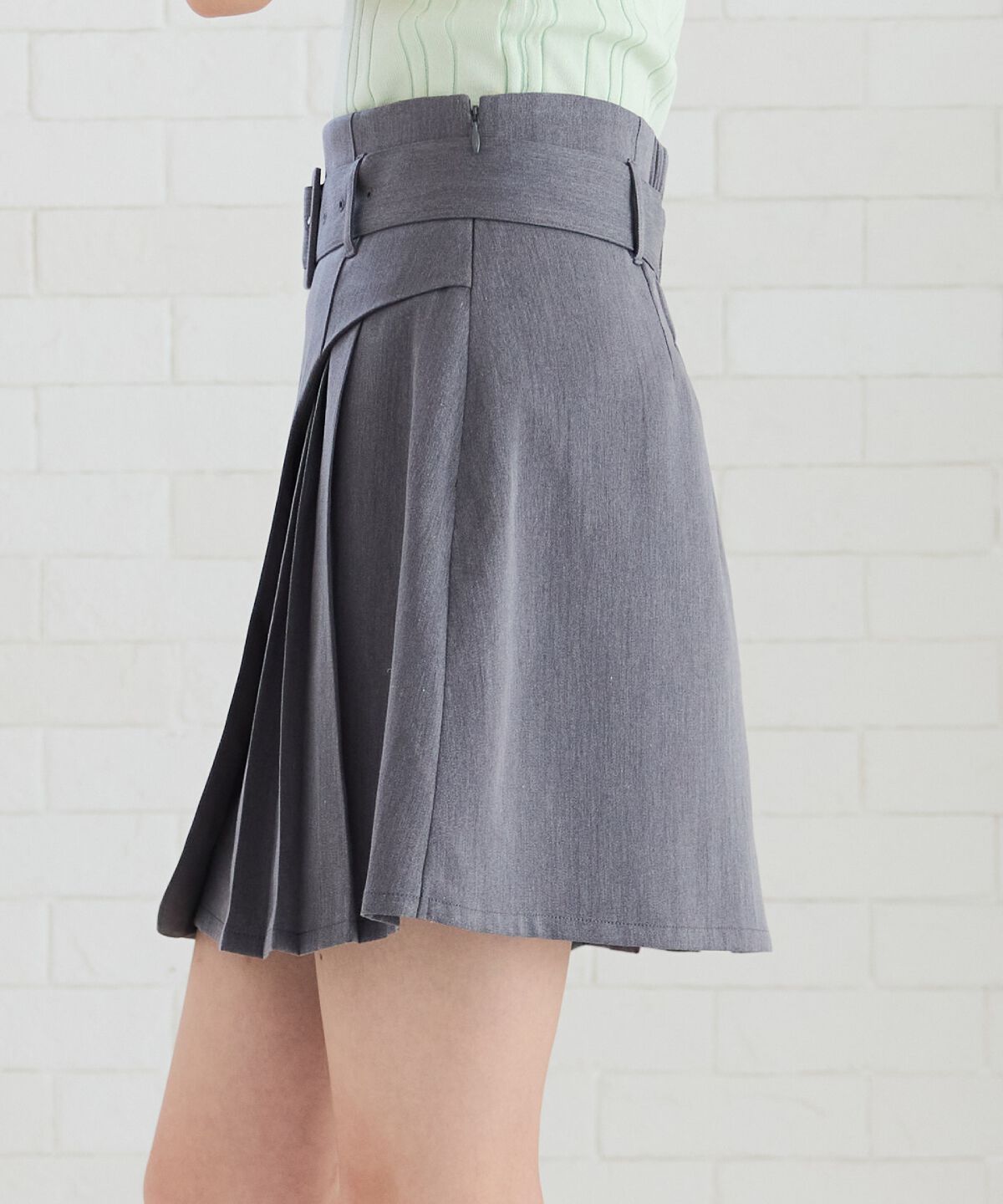 REDYAZEL「ラップデザインアシメプリーツミニスカート」|フレア|