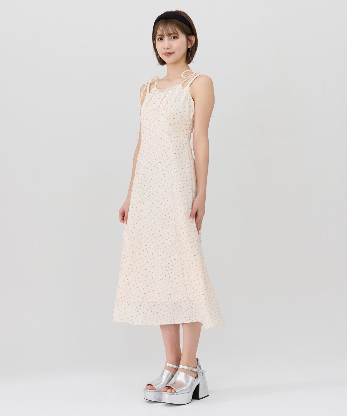 REDYAZEL「ミニフラワーWストラップロングワンピース」|ワンピース|