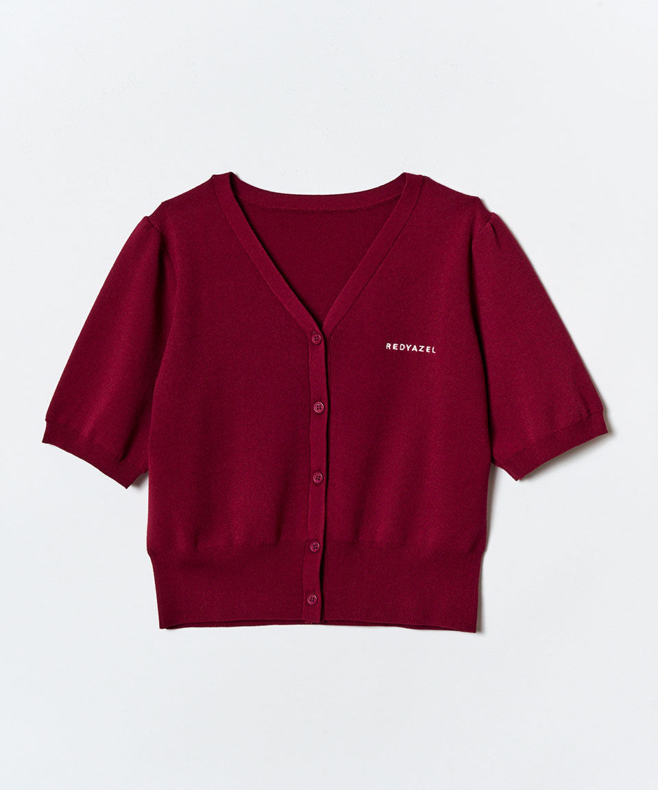 REDYAZEL「ロゴVネックショートスリーブカーディガン」|カーディガン|