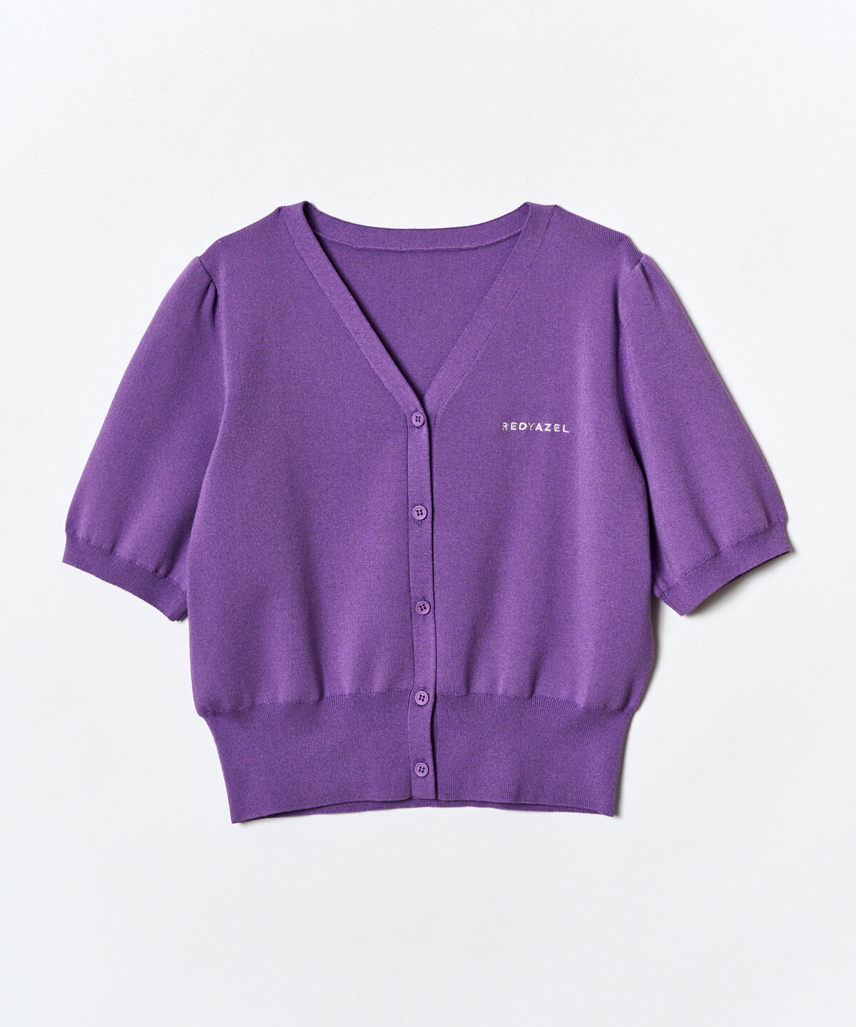 REDYAZEL「ロゴVネックショートスリーブカーディガン」|カーディガン|