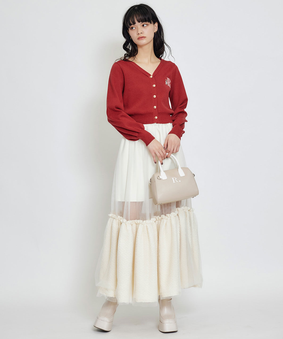 REDYAZEL「AzelyハートVネックカーディガン」|カーディガン|