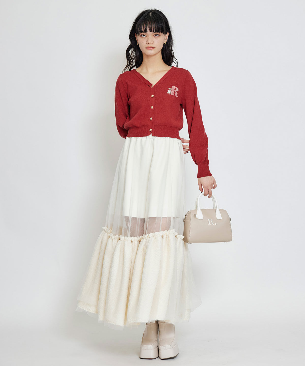 REDYAZEL「AzelyハートVネックカーディガン」|カーディガン|