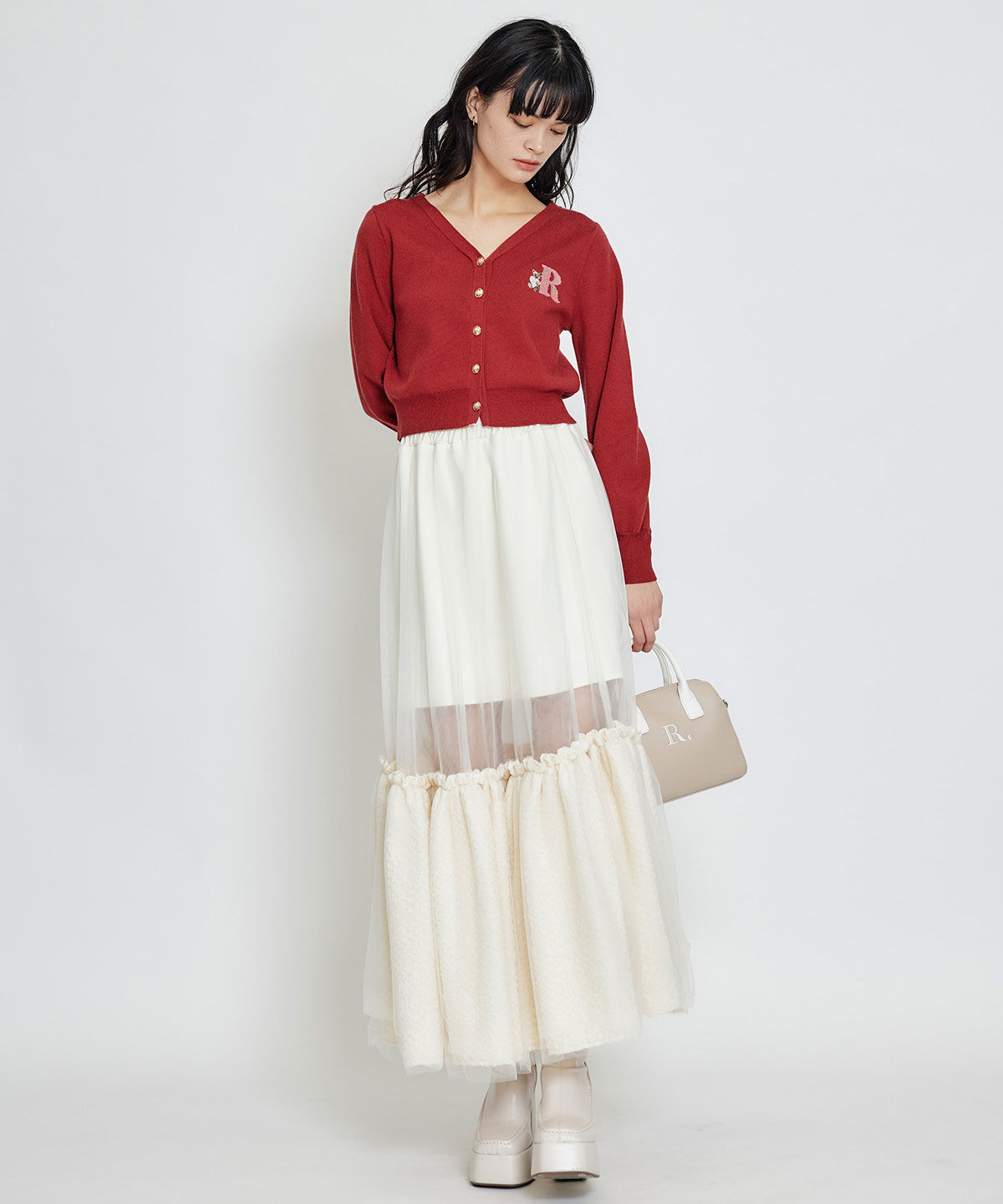 REDYAZEL「AzelyハートVネックカーディガン」|カーディガン|