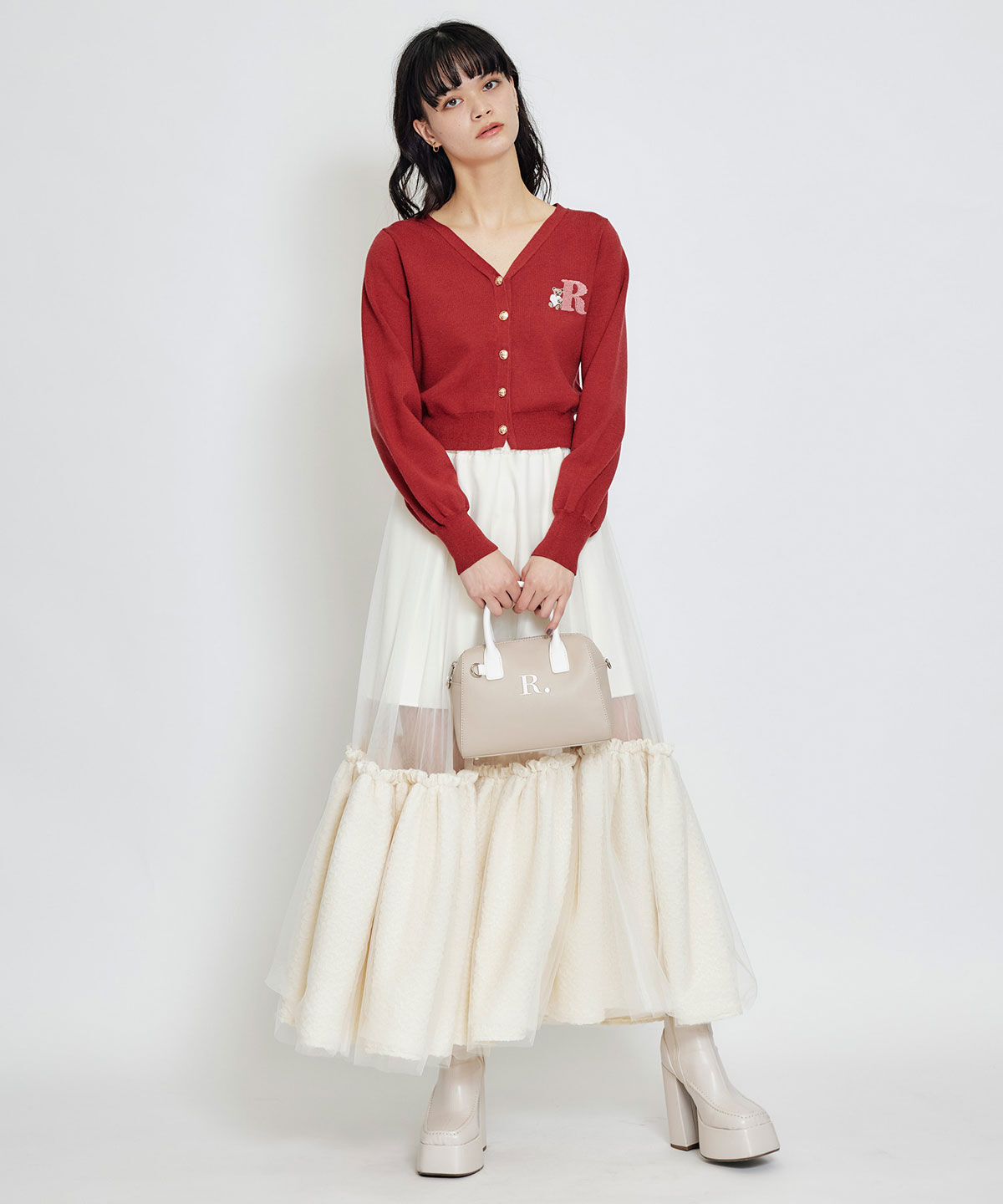 REDYAZEL「AzelyハートVネックカーディガン」|カーディガン|