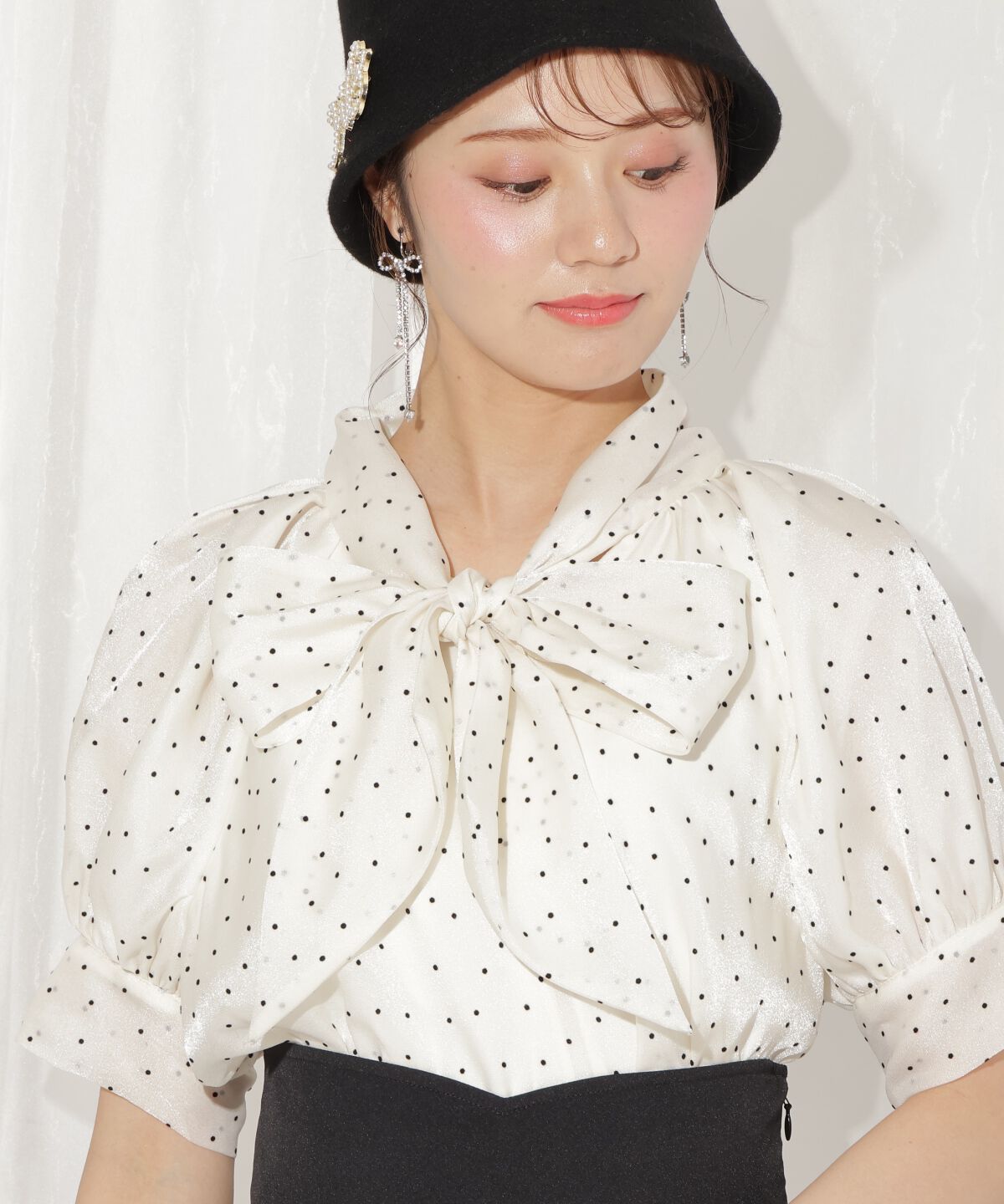 WILLSELECTION「リボンタイラグランパフブラウス」|シャツ・ブラウス|