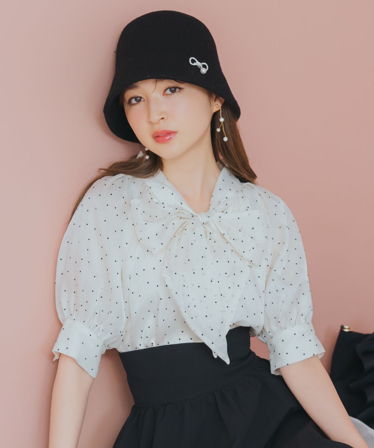 WILLSELECTION「リボンタイラグランパフブラウス」|シャツ・ブラウス|