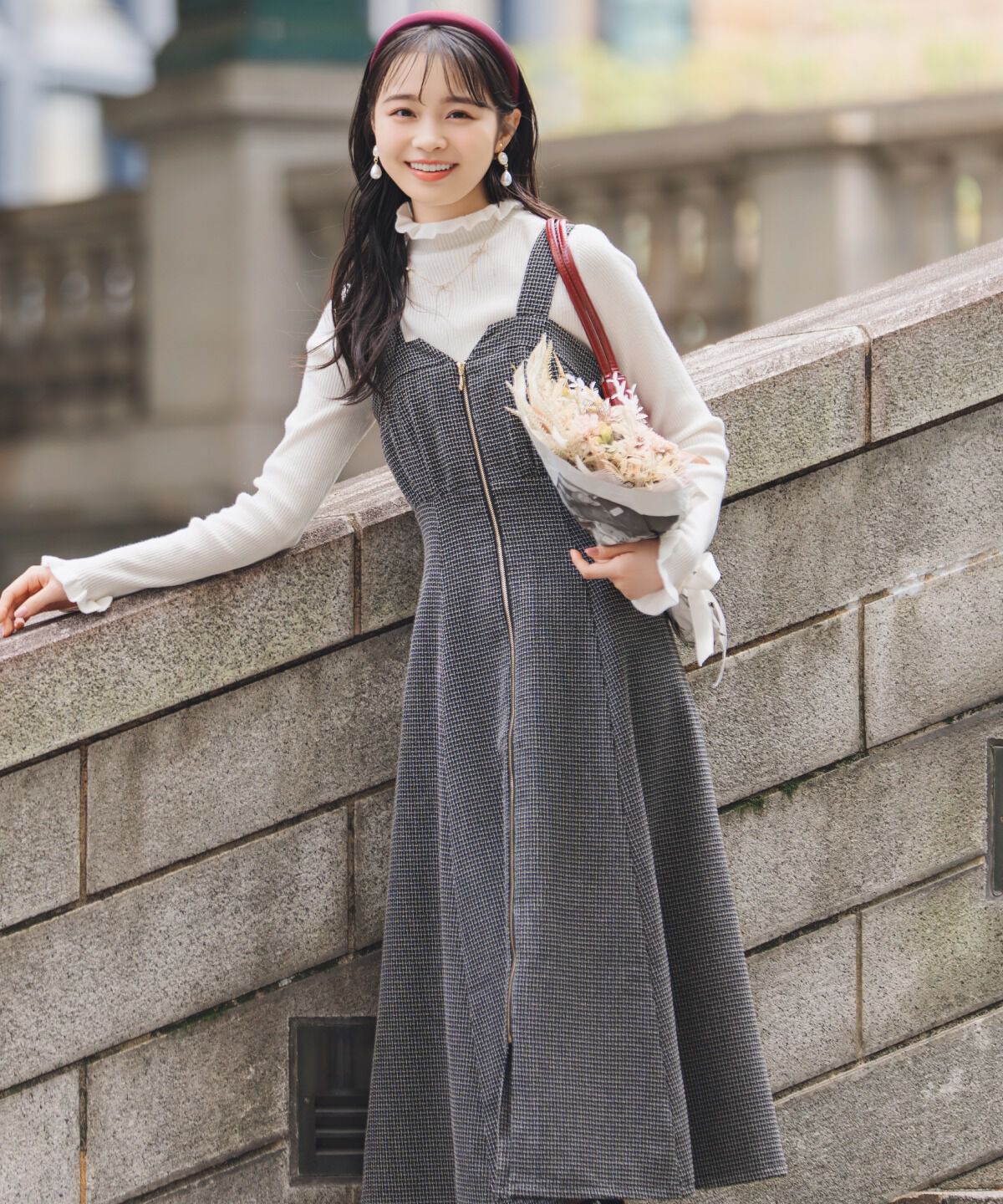 WILLSELECTION「ZIPデザインフレアジャンスカ」|ワンピース|