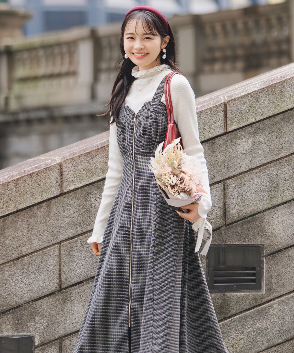 WILLSELECTION「ZIPデザインフレアジャンスカ」|ワンピース|