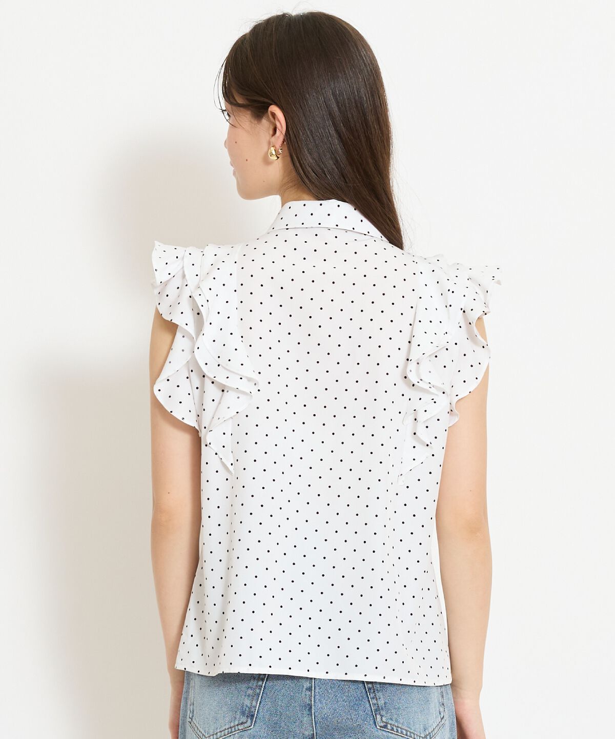 WILLSELECTION「ラッフルフリルノースリーブブラウス」|シャツ・ブラウス|