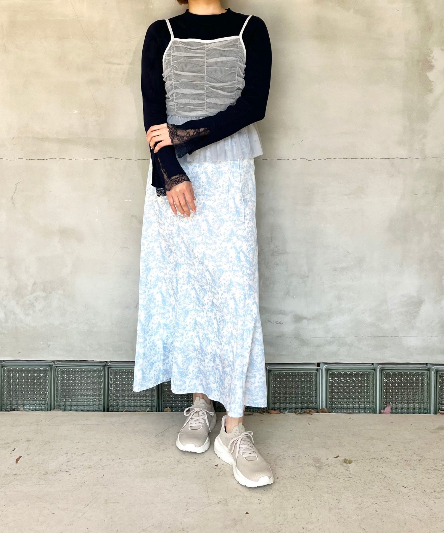 ORiental TRaffic「 【瞬間フィット】 ニットスニーカー /OT3757 軽量 歩きやすい 楽ちん ハンズフリー」|スニーカー|