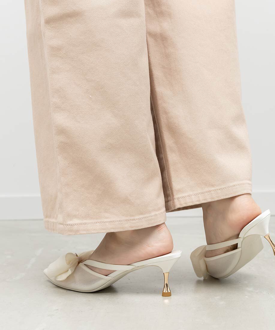  「シアーリボンミュールパンプス」|パンプス|