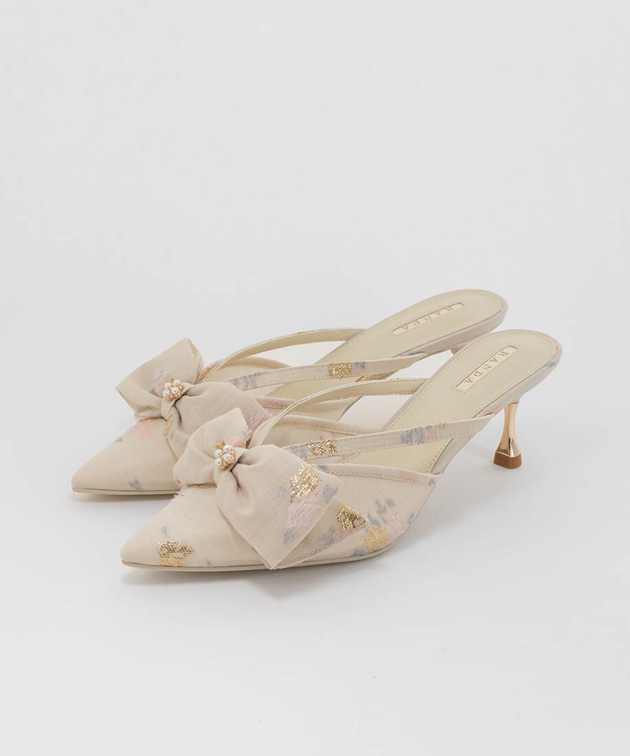  「シアーリボンミュールパンプス」|パンプス|