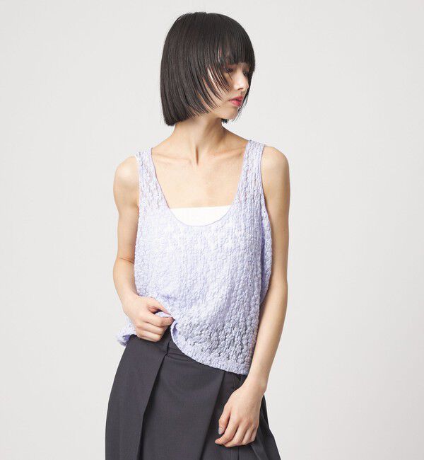 EMMEL REFINES「＜EMMEL REFINES＞EM カットレース カーディガン＆タンクトップ セット」|Tシャツ・カットソー|