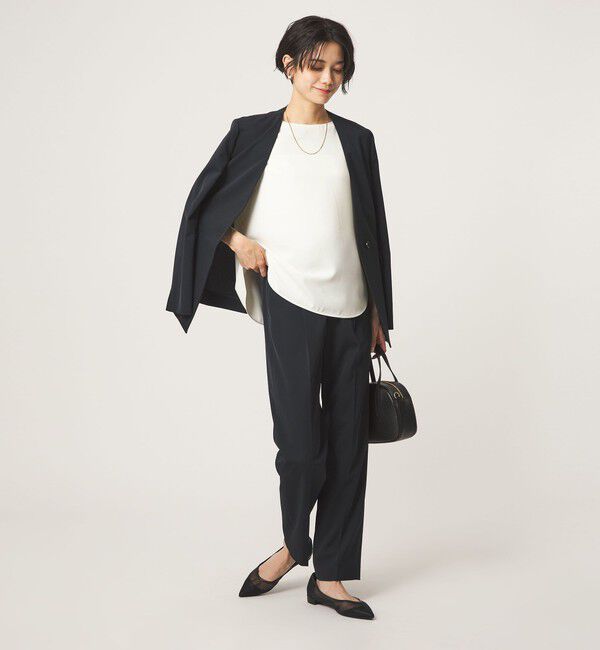 UNITED ARROWS green label relaxing「クルーネック ショートスリーブ ブラウス マシンウォッシャブル UVカット」|シャツ・ブラウス|