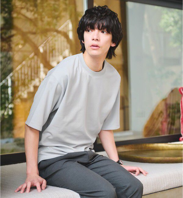 UNITED ARROWS green label relaxing「ダブルフェイス クルーネック 半袖 Tシャツ カットソー -吸水速乾・抗菌-」|Tシャツ・カットソー|LT.GRAY