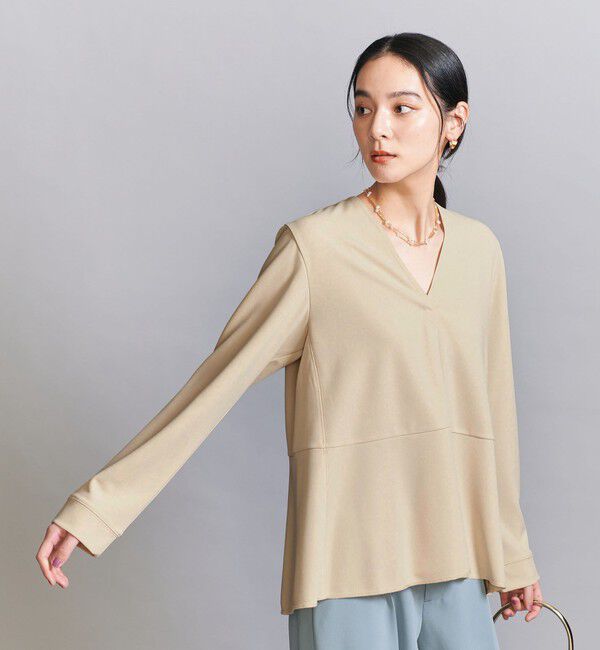 BEAUTY&YOUTH UNITED ARROWS「【WEB限定 Wardrobe DAILY MINIMAL】ペプラム Vネックプルオーバーカットソー」|Tシャツ・カットソー|