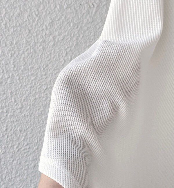 SHIPS any「SHIPS any:〈洗濯機可能〉ワッフル ヘンリーネック ラウンドヘム プルオーバー」|Tシャツ・カットソー|