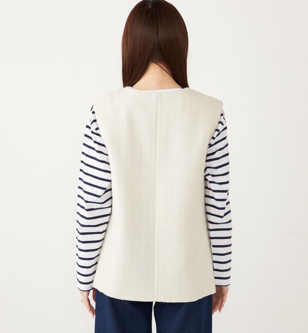 SHIPS Colors 「SHIPS Colors:ツイード Vネック ジレ2」|ベスト・ジレ|