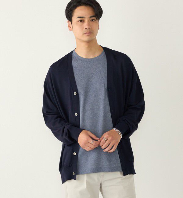 SHIPS Colors 「《予約》【WEB限定】SHIPS Colors:〈接触冷感・洗濯機可能〉ライト カーディガン◆」|カーディガン|ネイビー