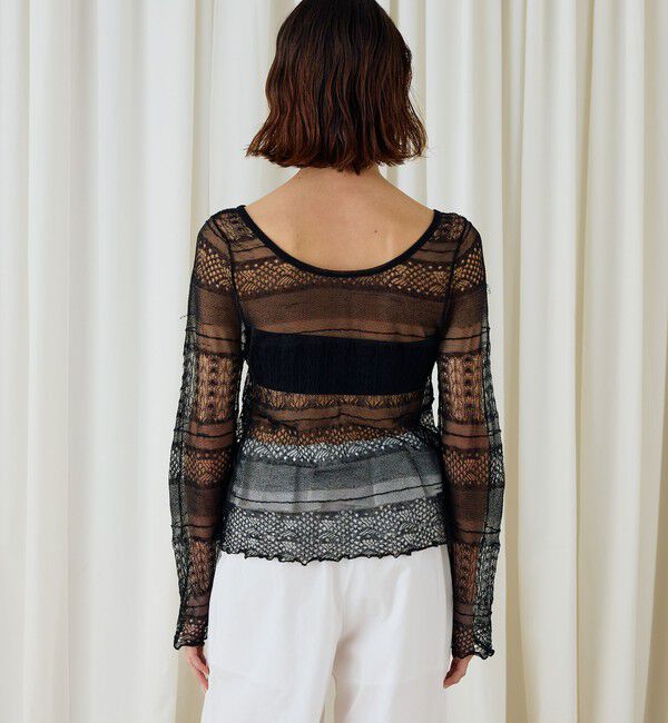 DES PRES「レースステッチ バックネックプルオーバー」|ニット・セーター|