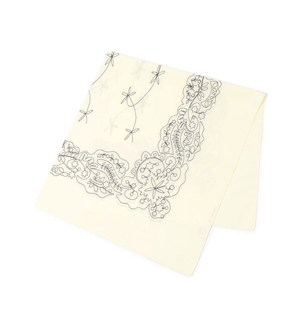 TOMORROWLAND GOODS「ASAUCE MELER コットンシルクエンブロイダリー バンダナスカーフ」|バンダナ・スカーフ|12 ホワイト系