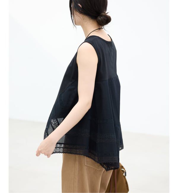 IENA「《予約》AAYUSHI/アユーシ バックスカーフノースリーブトップス SGN08111」|Tシャツ・カットソー|