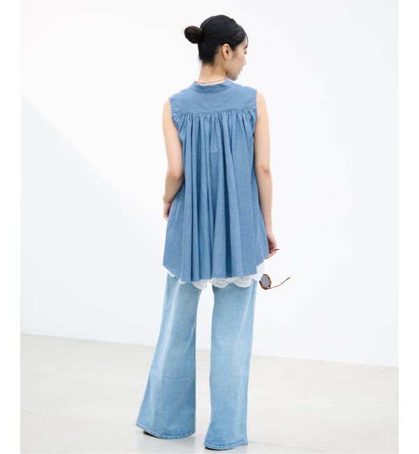 IENA「《予約》AAYUSHI/アユーシ デニムピンタックブラウス SGN070150」|シャツ・ブラウス|