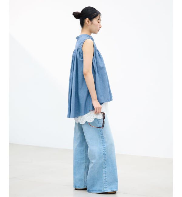 IENA「《予約》AAYUSHI/アユーシ デニムピンタックブラウス SGN070150」|シャツ・ブラウス|