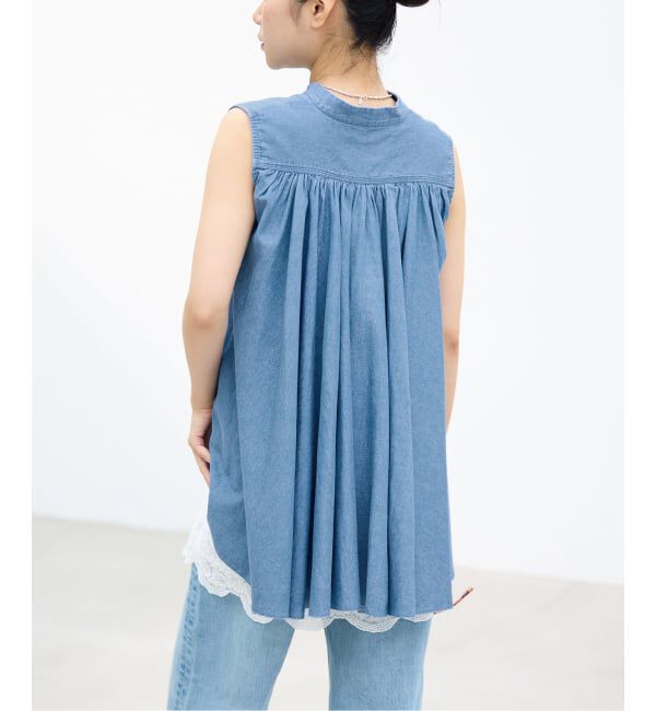 IENA「《予約》AAYUSHI/アユーシ デニムピンタックブラウス SGN070150」|シャツ・ブラウス|