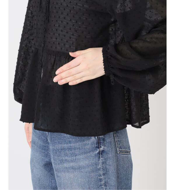 Spick and Span「《WEB限定》ドビードットフリルリボンブラウス」|シャツ・ブラウス|