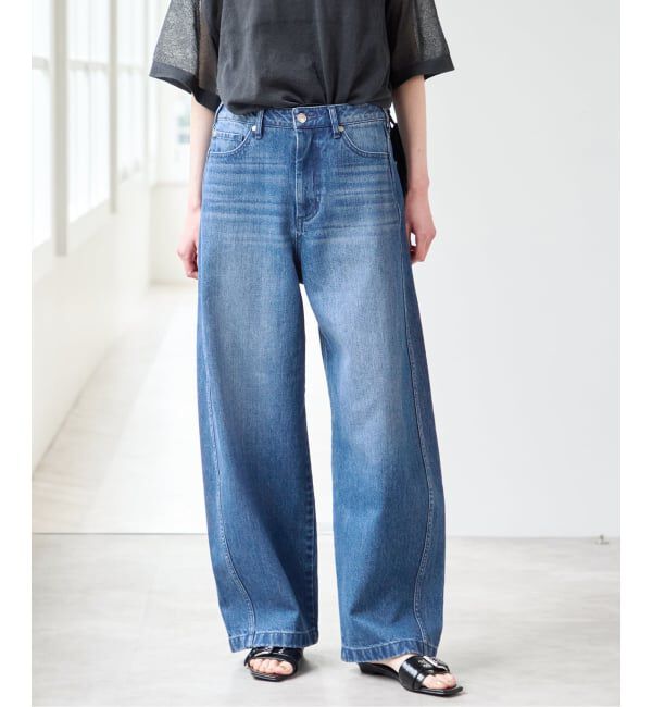 U by SPICK&SPAN「《追加予約》バレルレッグバギーデニム」|デニム|ブルー A