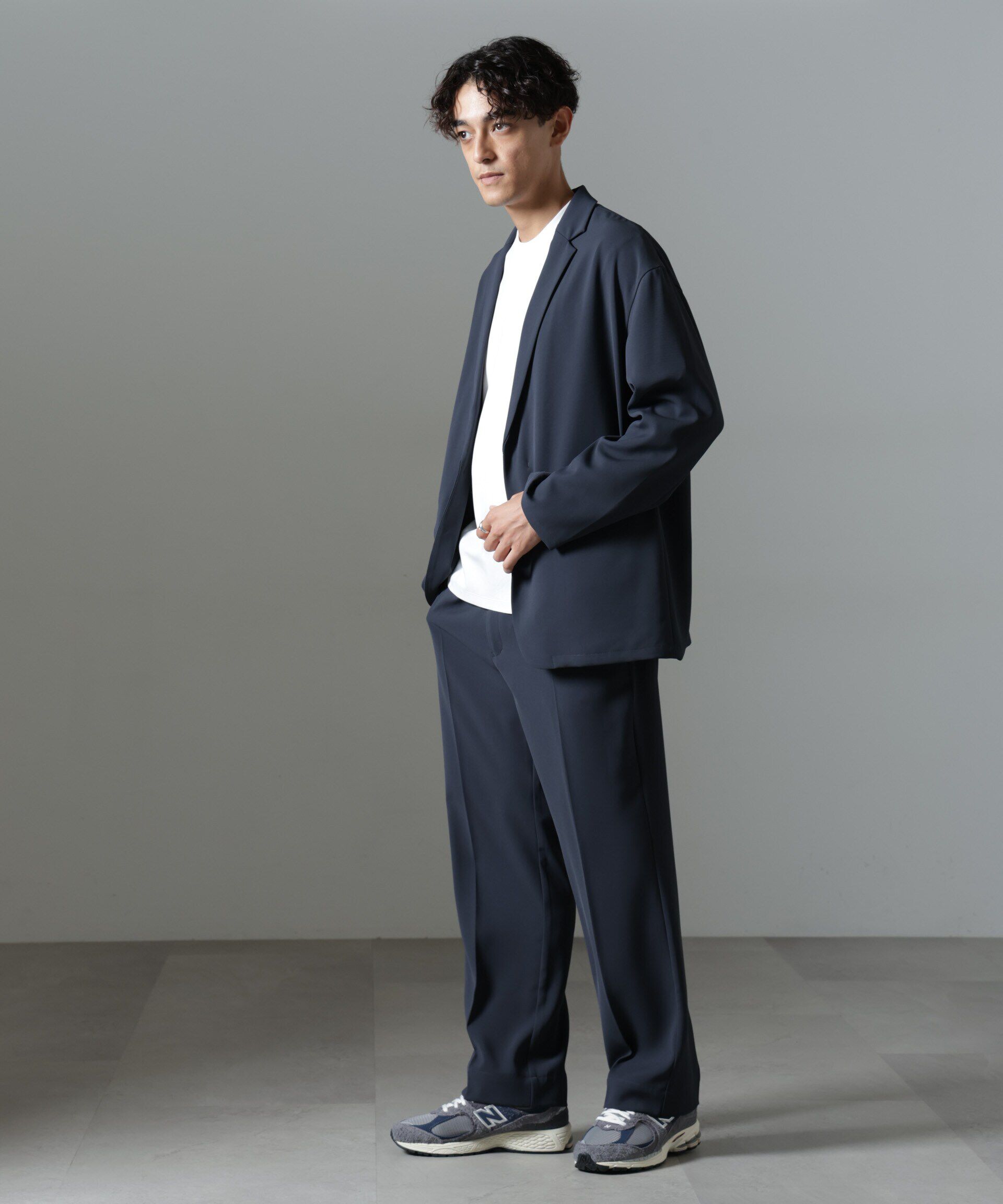 nano･universe「ドレープ ワイドジャケット(セットアップ可)」|テーラードジャケット|
